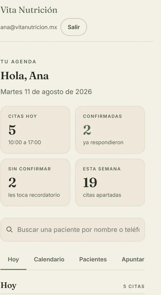 El panel abierto en un celular, con los mismos cuatro números del día.